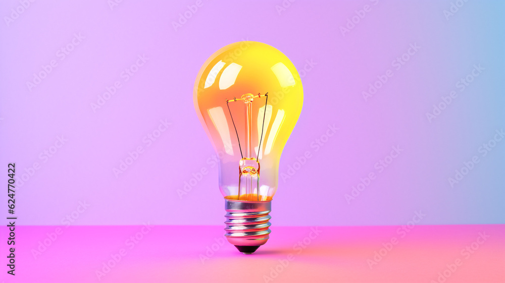 Vibrant Pink and Blue Background with Illuminated Arafed Light Bulb - Enhanced by Generative AI Vibrant Pink and Blue Background with Illuminated Arafed Light Bulb - Enhanced by Generative AI