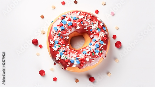 Colorful Sprinkled Donut with Starry Delights - Generative AI