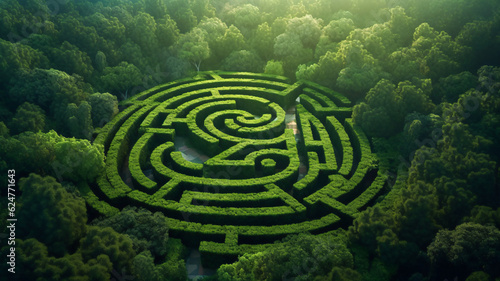 Enchanting Sunlit Forest Maze with Generative AI