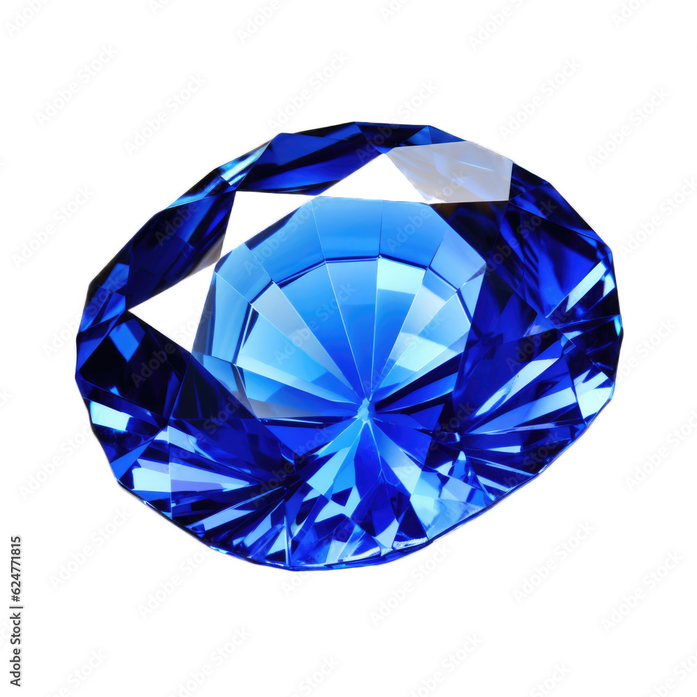 Sapphire gem isolated on transparent background. Generative AI Sapphire gem isolated on transparent background. Generative AI