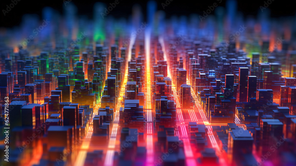 Vibrant Urban Nightscape Generated by AI Vibrant Urban Nightscape Generated by AI