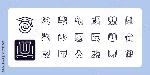 E-learning icon set
