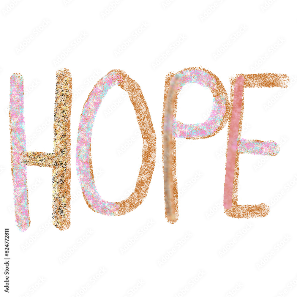 Hope spring word made of flowers isolated
