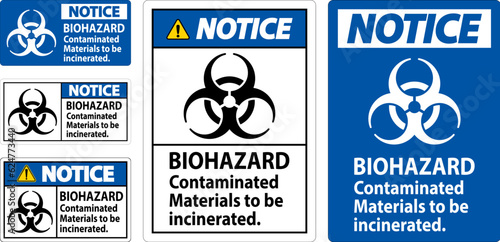 Biohazard Notice Label Biohazard Contaminated Materials To Be Incinerated