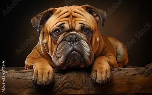 High-Quality Capture of an English Brown Bulldog relaxing © Flowstudio