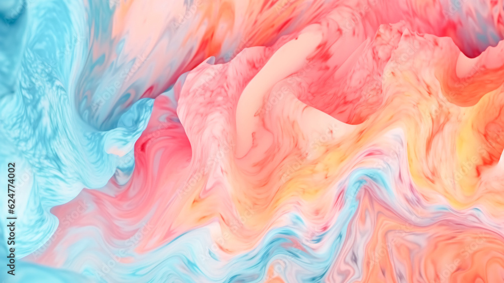Vibrant Abstract Fluid Painting with Generative AI
