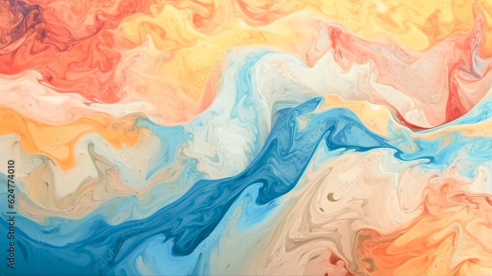 Vibrant Paint Wave: A Captivating Close-Up (Generated by Generative AI)