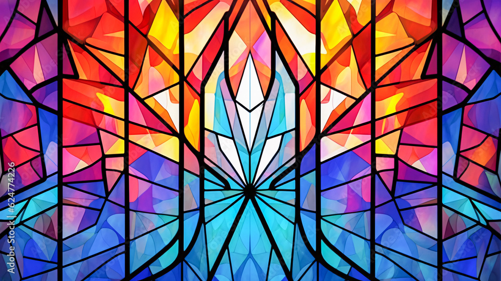 Stained Glass Window with Bird - Enhanced by Generative AI