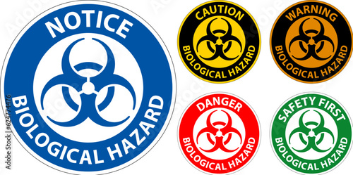 Warning Label Biological Hazard On White Background