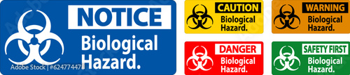 Warning Label Biological Hazard On White Background