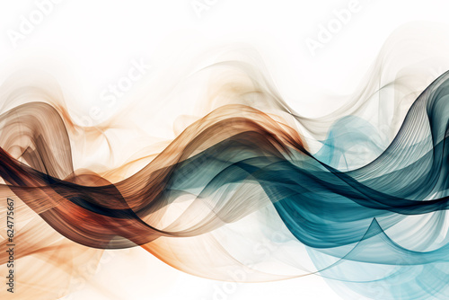 Colorful Smoke Wave on White Background - Generative AI