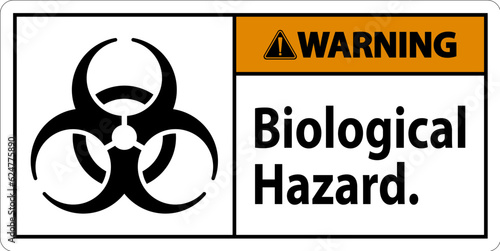 Warning Label Biological Hazard On White Background