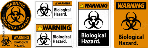 Warning Label Biological Hazard On White Background