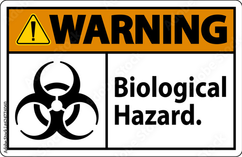 Warning Label Biological Hazard On White Background