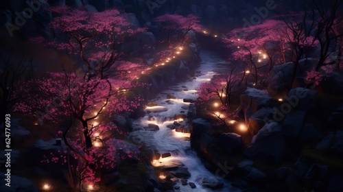 Enchanted Cherry Blossom Forest