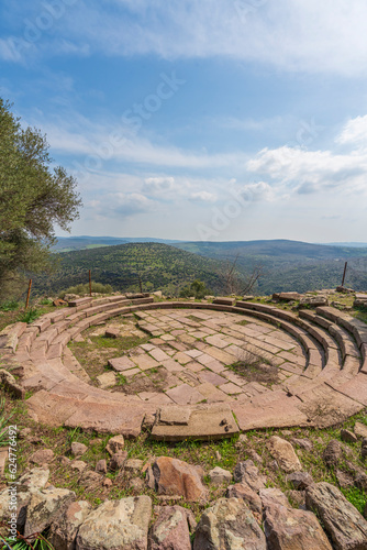 Various photographs taken from the ancient city of Aigai within the borders of Manisa province