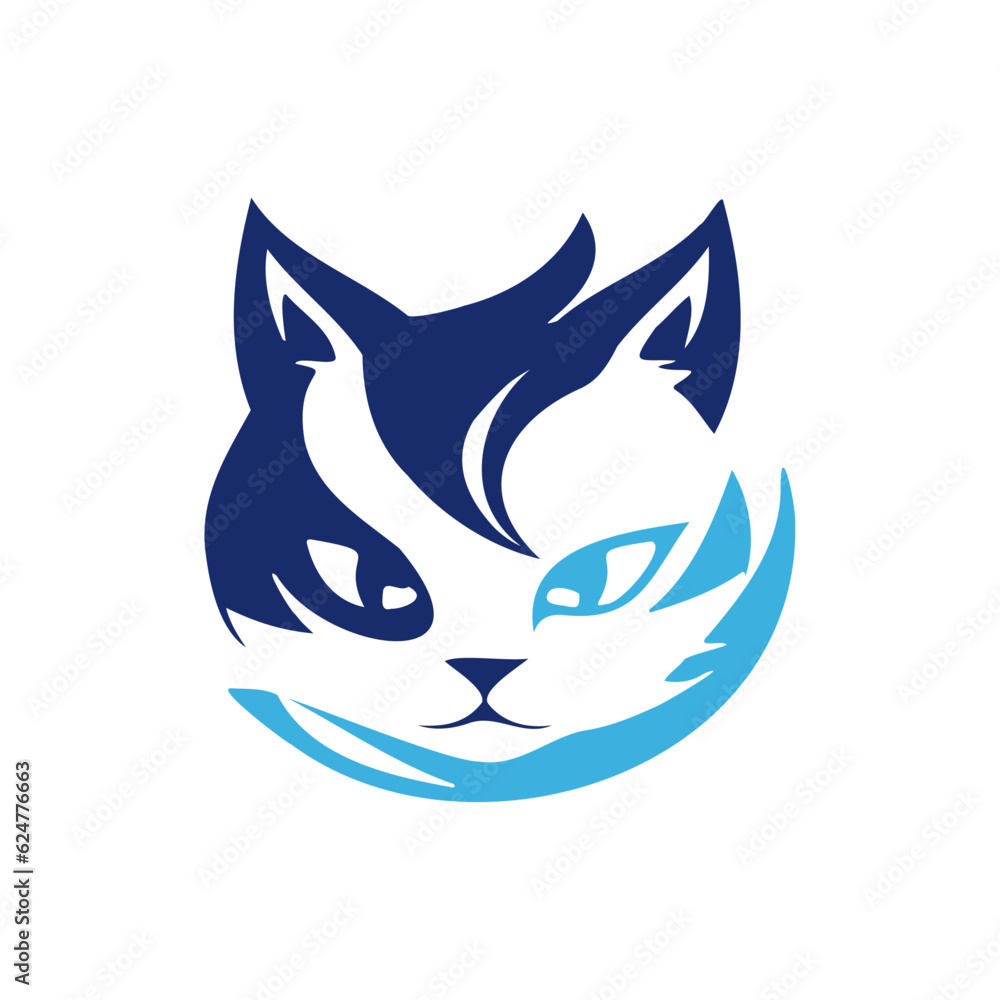 Naklejka premium Cat logo, cat silhouette, isolated on white background, vector illustration.