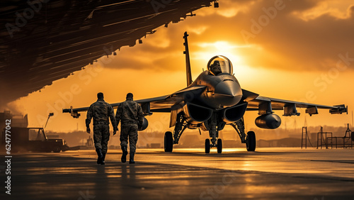 Wallpaper Mural Fighter planes are at the airport, about to make a flight. Military concept.
 Torontodigital.ca
