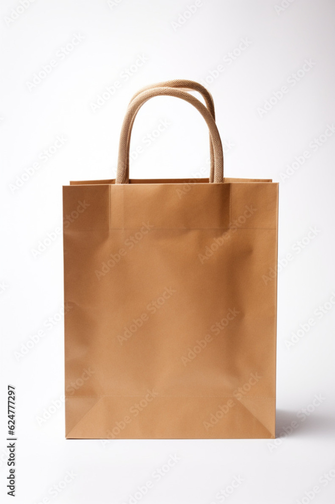 Paper bag on white background. AI generated Paper bag on white background. AI generated
