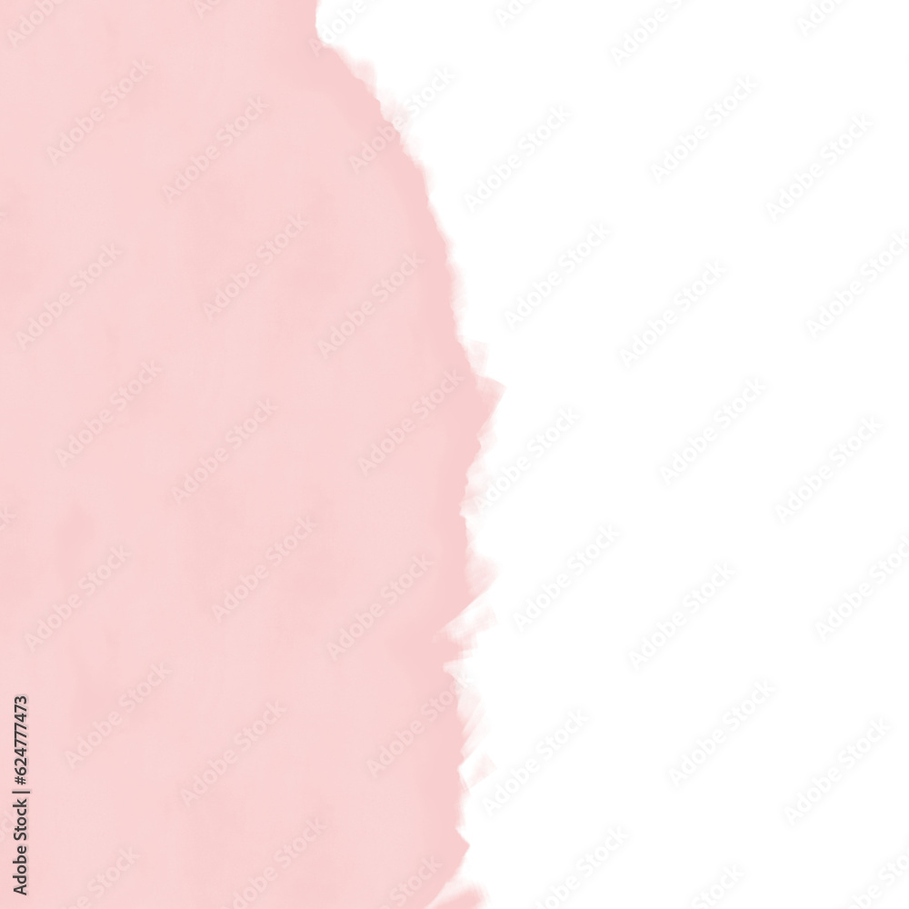Obraz premium Simple Abstract Layout with Light Pink Watercolor Border. No Background. Pastel Pink Irregular Border Made of Watercolor Paint. Bright Geometric Print with Copy Space. No text. 