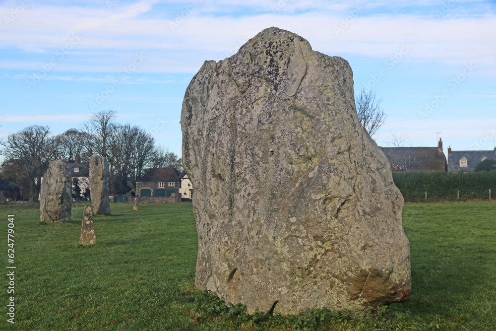 Standing stone circle at Avebury in Wiltshire	