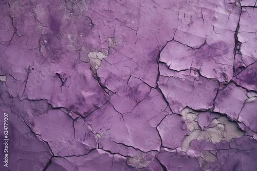 Black Amethyst Purple Cracked Wall AI Generated
