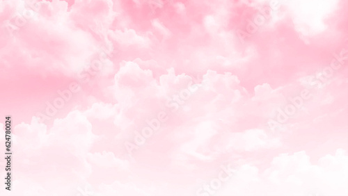 Beautiful white cloud on pink sky background. Abstract color of clouds and sky on pink in sunshine for texture background.