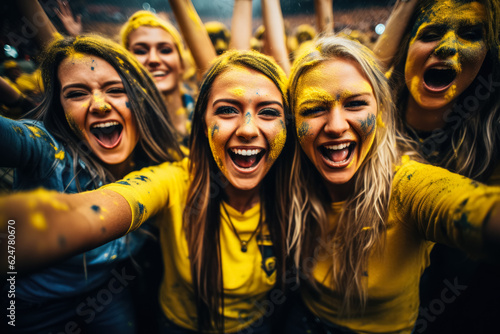 Swedish football fans celebrating a victory 