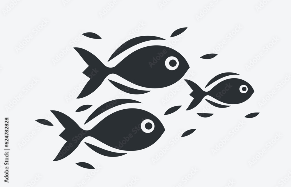 Fishes silhouette, Cute cartoon swimming fishes Wall decal Sticker, wall art decor, kids wall artwork isolated on white background, Wall decal and minimalist poster design, interior design Fishes silhouette, Cute cartoon swimming fishes Wall decal Sticker, wall art decor, kids wall artwork isolated on white background, Wall decal and minimalist poster design, interior design