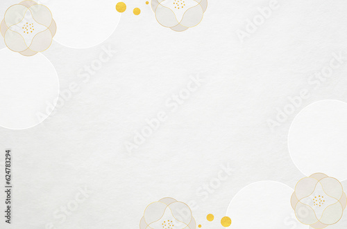 Luxury Japanese paper texture with abstract floral pattern. Background frame using modern Japanese pattered Japanese Washi paper texture.