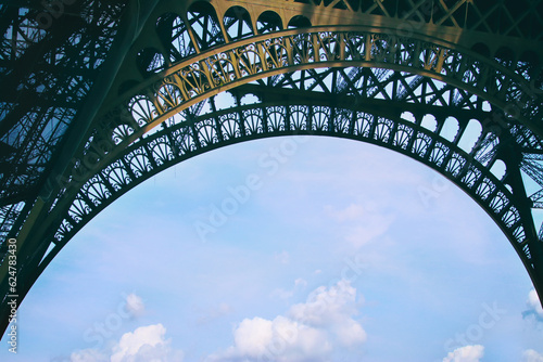 Image of part Paris Eiffel Tower. France © tomertu