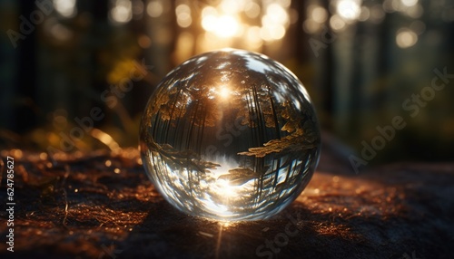 Forest and glass ball  Generative Ai