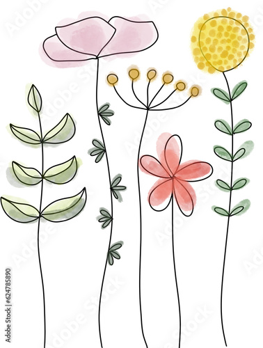 Simple Linework Flowers