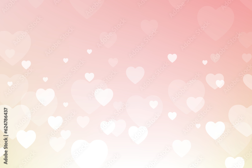 Pink love bokeh heart light background
