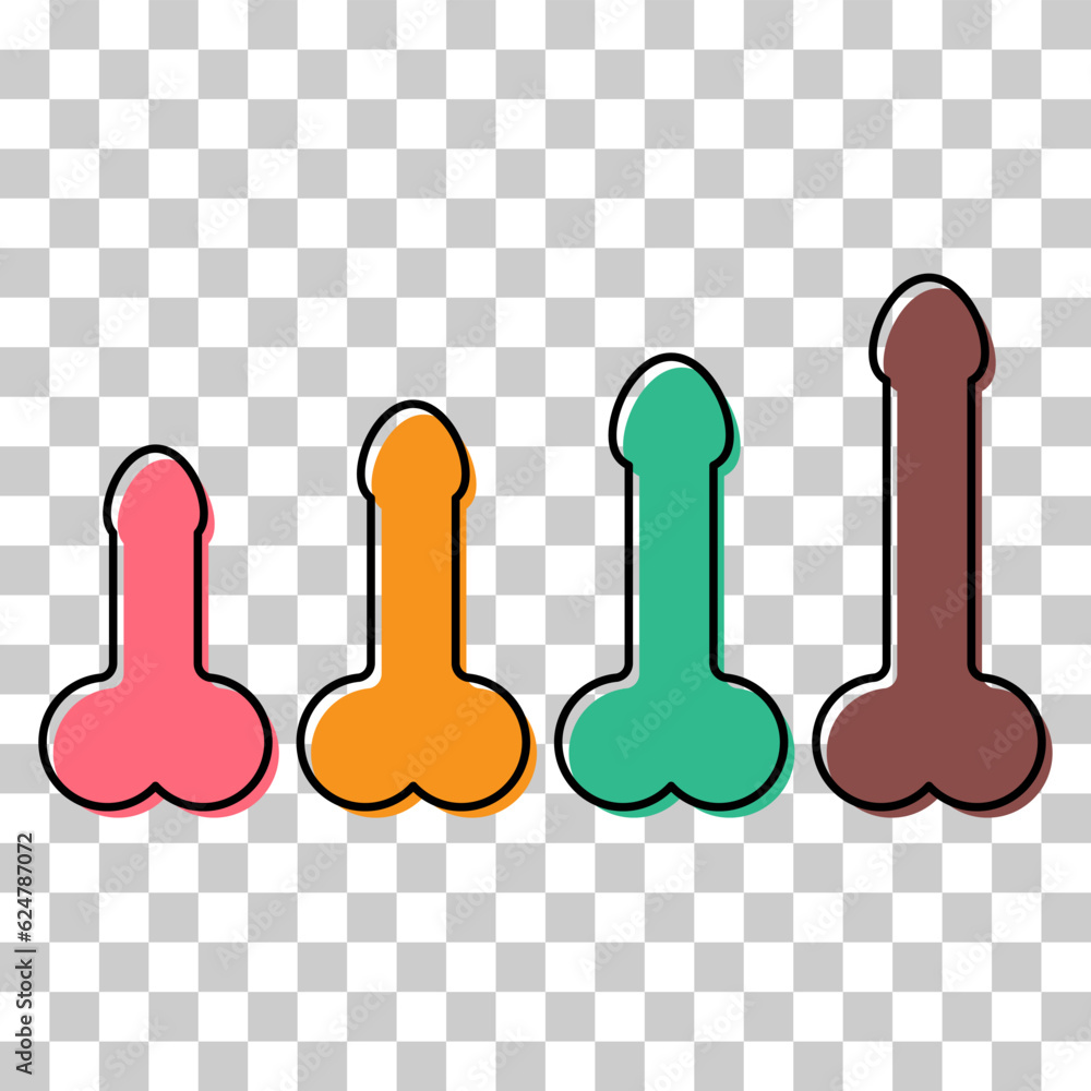 Set of Man anatomy organ, penis pictogram icon, masculine genital web graphic vector illustration Set of Man anatomy organ, penis pictogram icon, masculine genital web graphic vector illustration