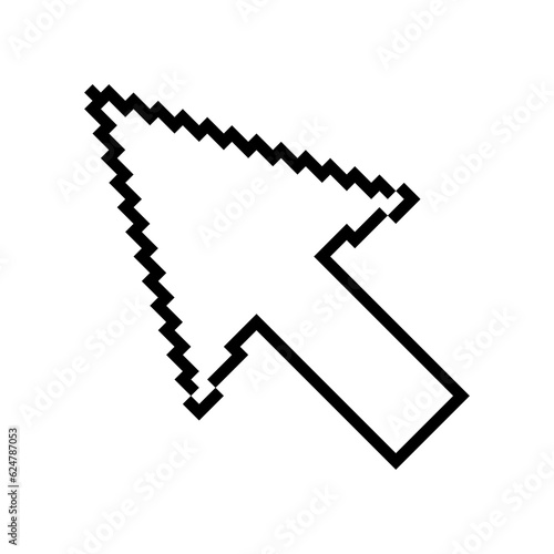 Arrow pixel icon  web cursor click mouse symbol  computer pointer vector illustration