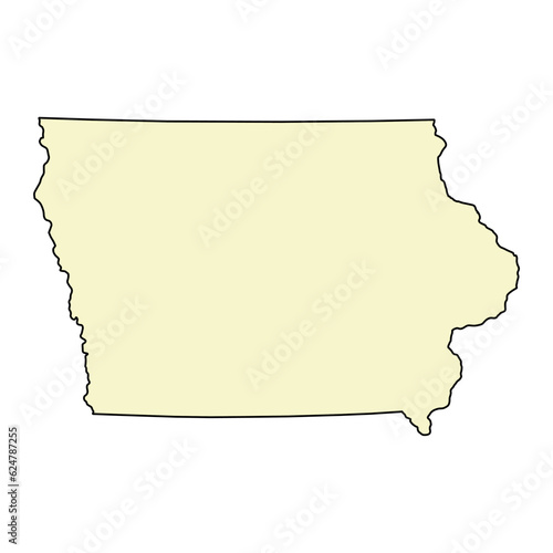 Iowa map shape, united states of america. Flat concept icon symbol vector illustration