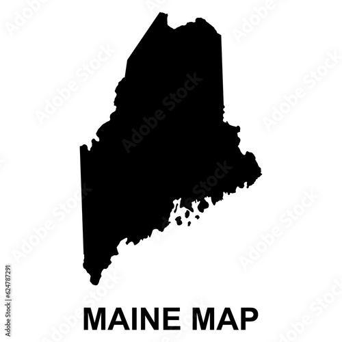 Maine map shape, united states of america. Flat concept icon symbol vector illustration photo