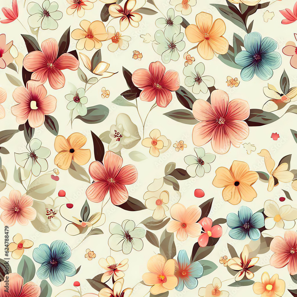 seamless pattern with flowers Can be used for invitations, greeting, wedding card