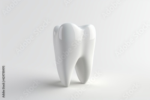 Tooth on grey background. 3d illustration