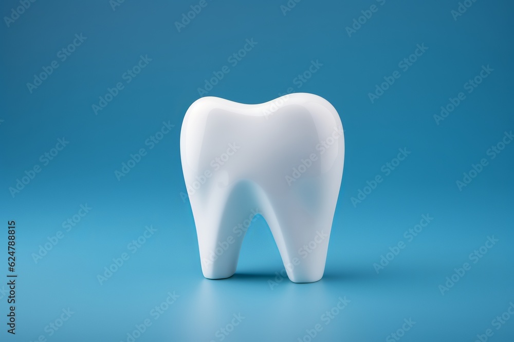 Tooth 3d rendering illustration isolated on blue background Tooth 3d rendering illustration isolated on blue background