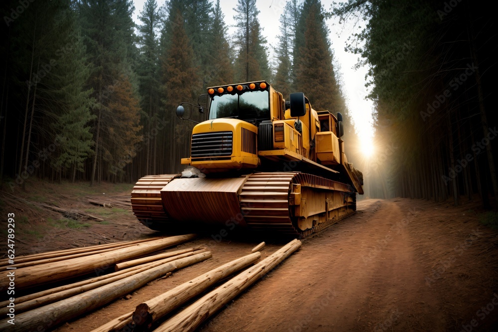 A Large Yellow Bulldozer Sitting On Top Of A Dirt Road A Large Yellow Bulldozer Sitting On Top Of A Dirt Road