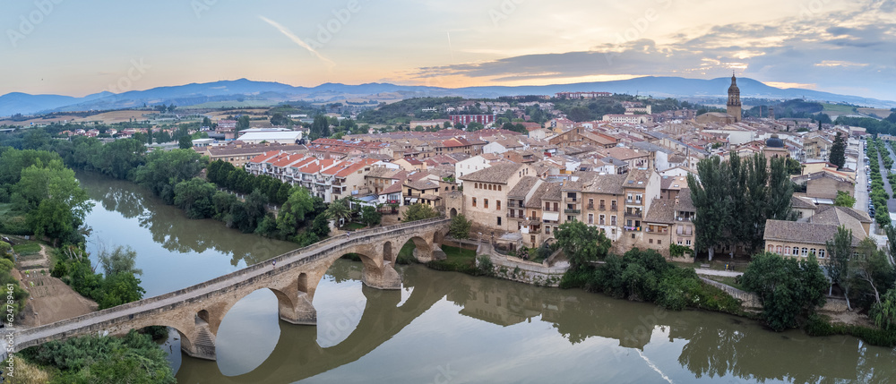 Early morning iew of the Entrance to Puente la Reina, Spain