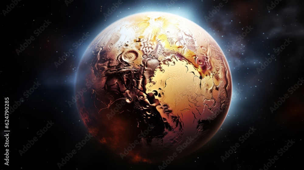 Fototapeta premium Pluto's Wonder World: Exploring the Dwarf Planet in the Galaxy