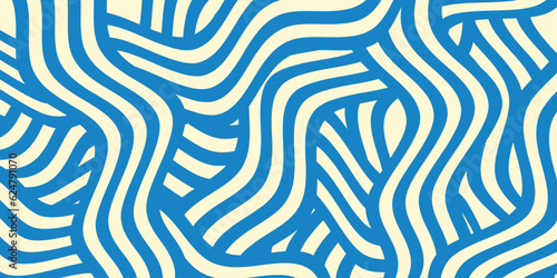 Noodle Ramen Pattern background. Pasta food texture spaghetti geometric. Abstarct ramen ornament. Flat vector illustartion. Wave texture background