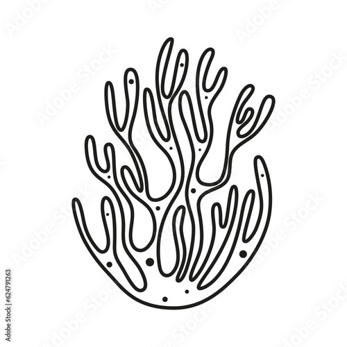 vector black and white coral icon isolated