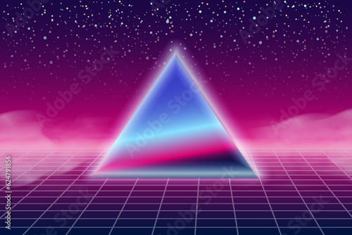Synthwave retro banner vaporwave aesthetic background
