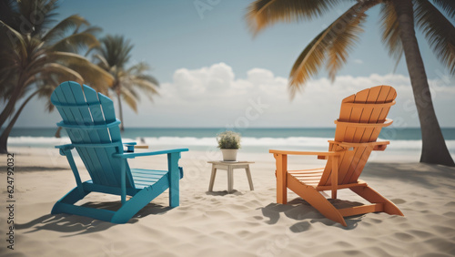 lounge chairs on the beach