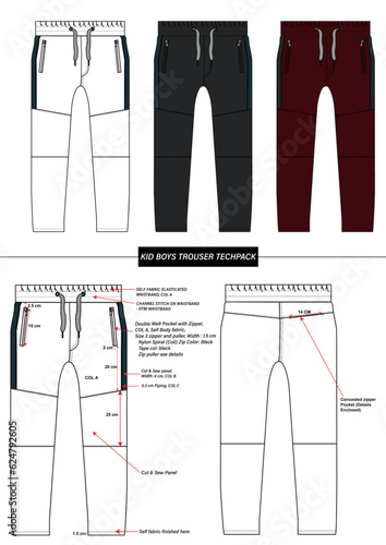 Kid boys trousers tech pack