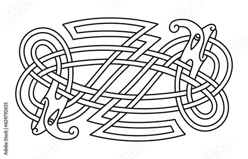Ancient decorative symbol. Gargoyle illustration. Celtic national style interlaced pattern isolated vector. Celtic knot vector illustration.